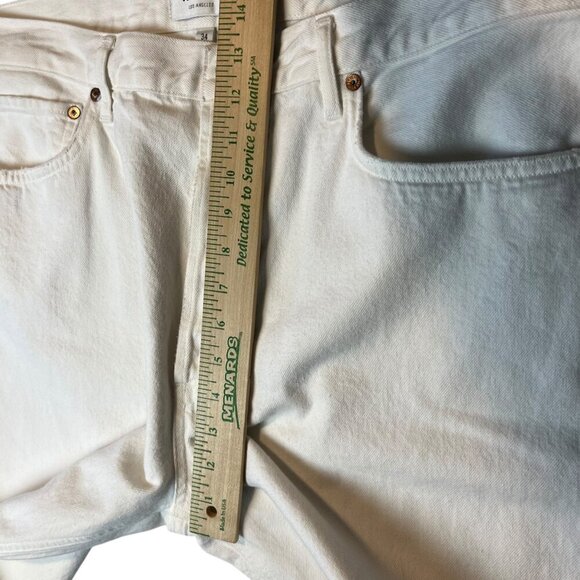 Agolde Women's 34 90s Mid Rise Straight In Fortune Cookie Cream White Button Fly - Picture 13 of 13